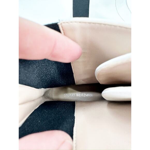 Stuart Weitzman Lodge Zip White Leather Bootie Size 8B - Picture 7 of 7